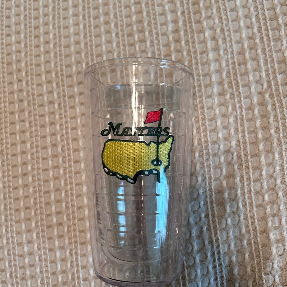 Masters Clear Tumbler with Yellow and Red Logo